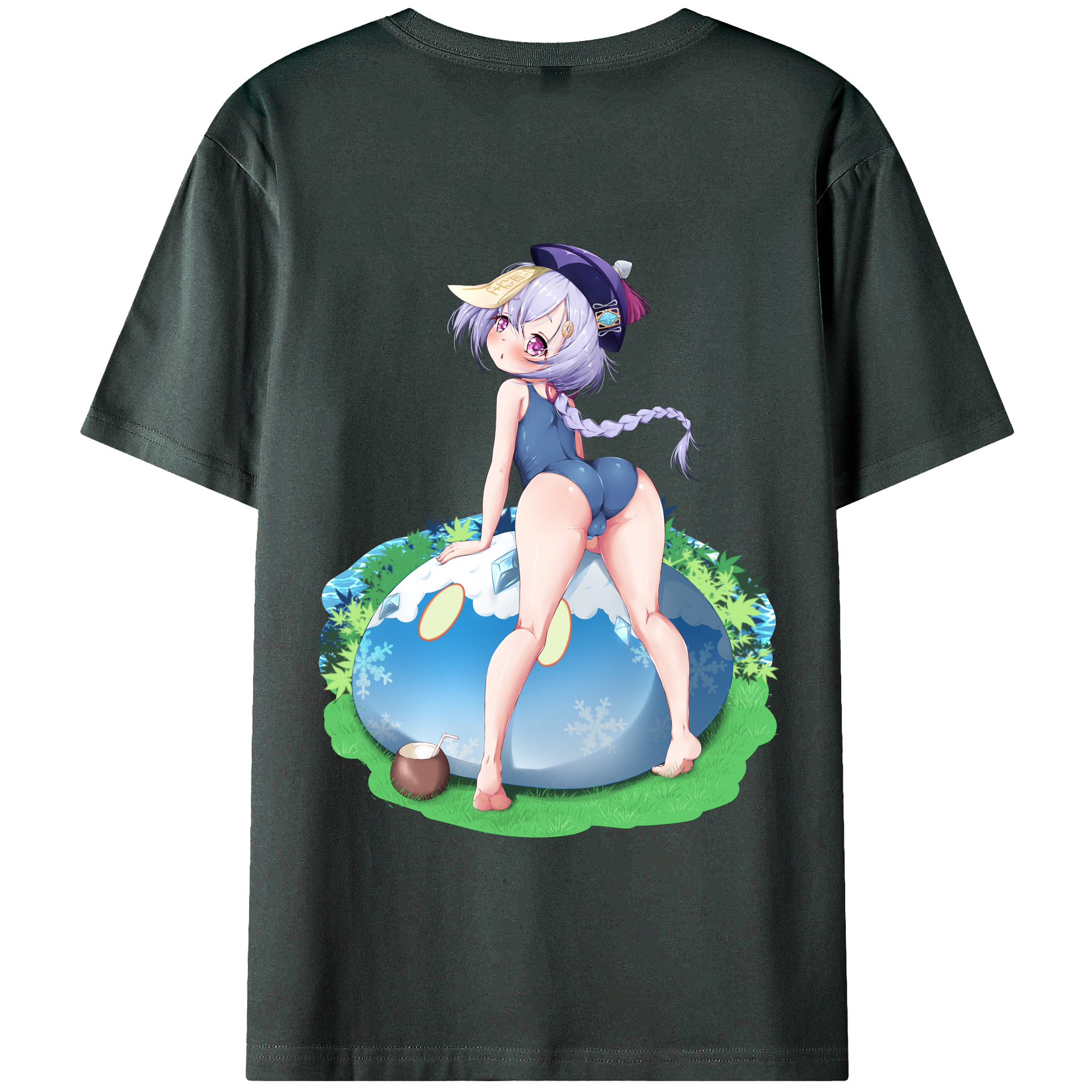 げんし神 七七 なな  genshin Nana 綿100％ メンズ半袖Tシャツ（バックプリント） 通気性